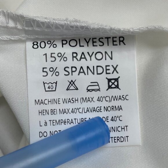 Prettywear Women White Satin Long Sleeve Collar Shirt Elegant Classic Sz L - New - Picture 7 of 8